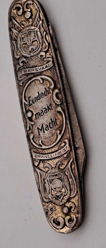 Antique / Vintage  Boerwar Pocket knife with Kruger and De wet - 2 blades (see condition)