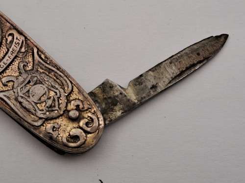 Antique / Vintage  Boerwar Pocket knife with Kruger and De wet - 2 blades (see condition)