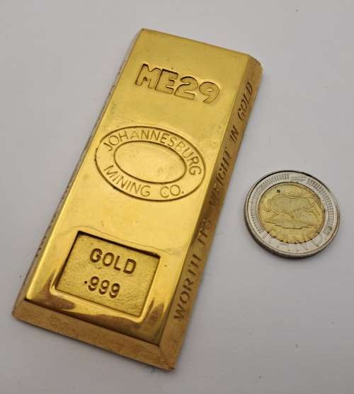 Collectable  .999 Gold Bar (Gold Plated) presented by JHB Mining Co. No ME29 -see description