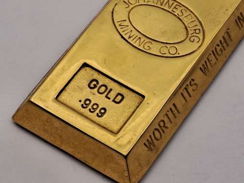 Collectable  .999 Gold Bar (Gold Plated) presented by JHB Mining Co. No ME29 -see description