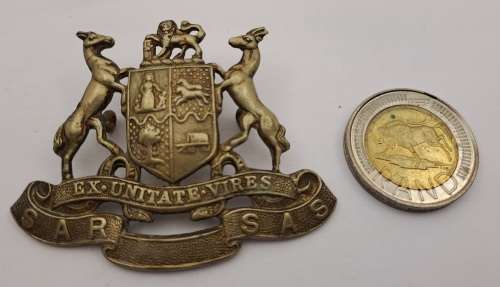 South African Railways Cap badge `Ex unitate Vires` - SAR/SAS  65x48mm