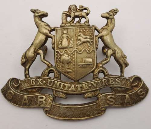 South African Railways Cap badge `Ex unitate Vires` - SAR/SAS  65x48mm