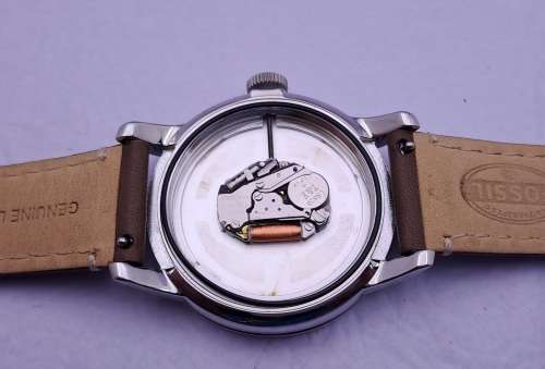 2014 Mens Fossil Special Edition FS4897 quartz watch with leather strap -Working-Unused