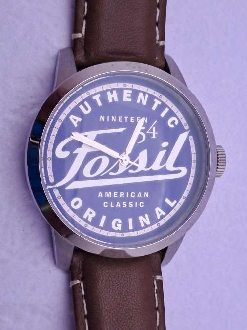 2014 Mens Fossil Special Edition FS4897 quartz watch with leather strap -Working-Unused