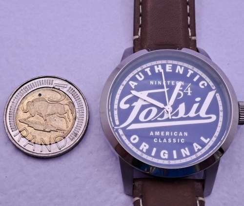 2014 Mens Fossil Special Edition FS4897 quartz watch with leather strap -Working-Unused
