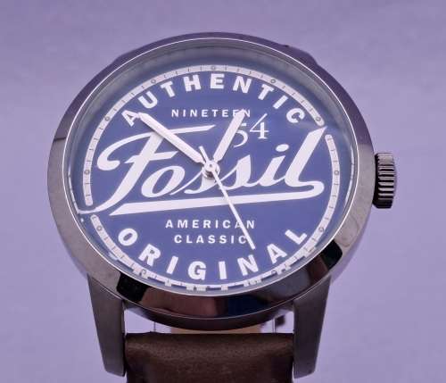 2014 Mens Fossil Special Edition FS4897 quartz watch with leather strap -Working-Unused