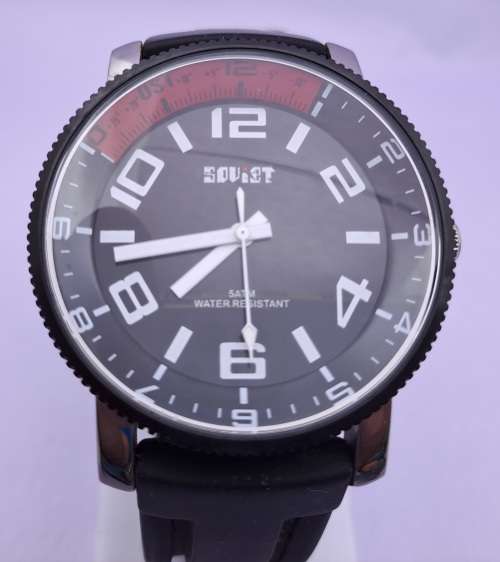 Soviet STMX00028-01 -5 ATM quartz watch with Silicon strap -Working-Unused
