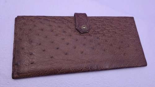 Vintage Genuine Ostrich Leather ECHT PRYM Travel Wallet 210x97mm (Germany)