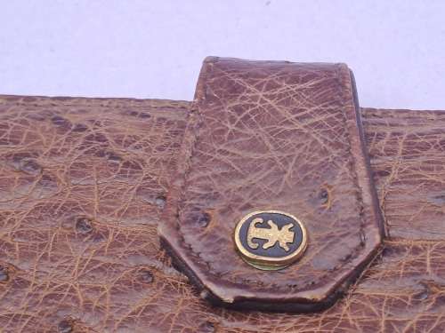 Vintage Genuine Ostrich Leather ECHT PRYM Travel Wallet 210x97mm (Germany)