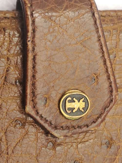 Vintage Genuine Ostrich Leather ECHT PRYM Travel Wallet 210x97mm (Germany)