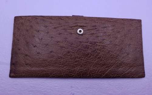 Vintage Genuine Ostrich Leather ECHT PRYM Travel Wallet 210x97mm (Germany)