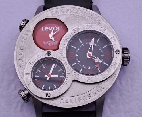 Large Face- Levi`s California watch -Japan movements working with 3 new batteries -Unused