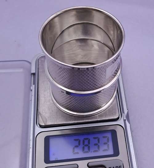 Pair of Vintage 1967&1968 Hallmarked STERLING SILVER napkin Rings Boxed-Engraved