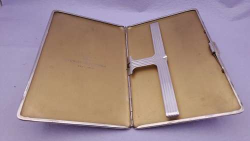 Vintage 1950`s Silver Plated Cigarette Case from Yeoville Boys school -engraved
