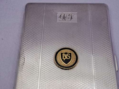 Vintage 1950`s Silver Plated Cigarette Case from Yeoville Boys school -engraved