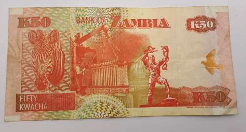 1992  Zambia 50 Kwacha bank note