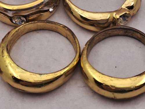 6 Pre-owned Ladies dress rings (Not Gold and not real Diaomds)