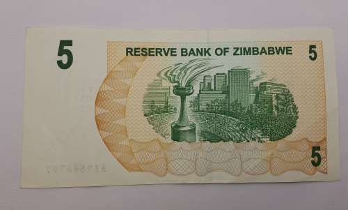 2006  Zimbabwe 5 Dollars Bearer Cheque