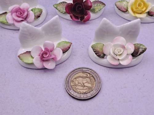 Vintage Coalport  Bone china Flower Name Place Settings Or Menu Holders in Box