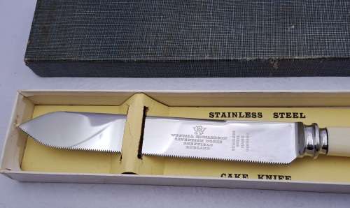 Vintage Cake Knife by Westall Richardson Cavendish works Sheffield England -In Box