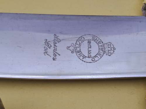 Antique horn handled three piece carving set in original box-Sheffield England