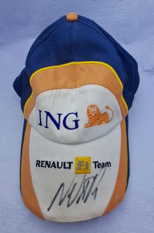 Original ING Renault  F1 Baseball Cap signed by Nelson Piquet