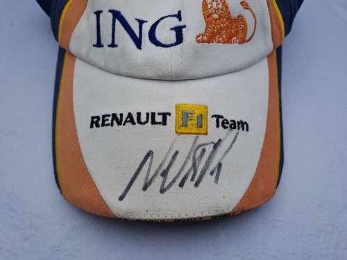 Original ING Renault  F1 Baseball Cap signed by Nelson Piquet