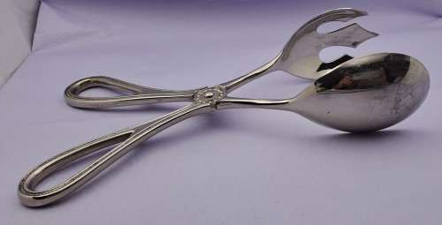 Large Vintage Silver Plated Salad Serving Tong 15cm