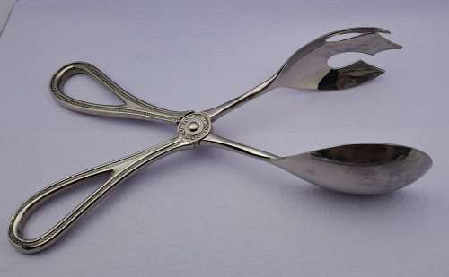 Large Vintage Silver Plated Salad Serving Tong 15cm