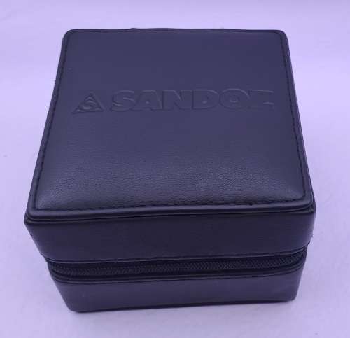 Vintage Sandoz 3 atm Quartz watch with Leather strap ..working (new Battery) original leather box