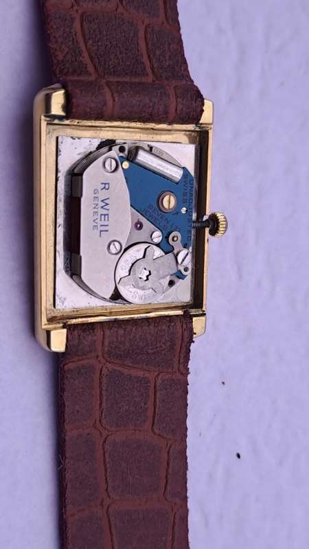 Vintage 18K Electroplated Gold Raymond Weil 9006 Geneve Quartz Swiss watch -working