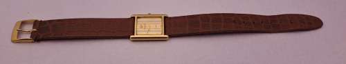 Vintage 18K Electroplated Gold Raymond Weil 9006 Geneve Quartz Swiss watch -working