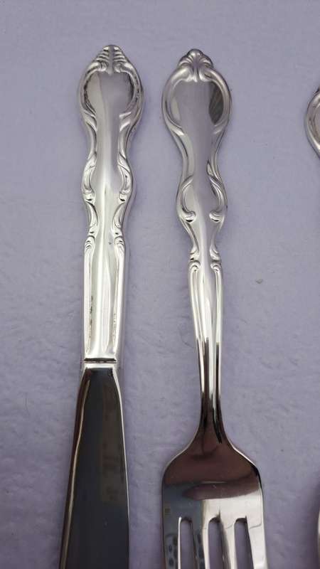 Vintage unused 112pc EM-ESS Silver Plated Cutlery set (very High Quality) in wooden box 12 of each