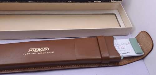 Rare Vintage FOXBORO Flow and Valve Rule in Leather Case -Boxed with Instruction book