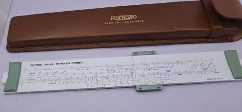 Rare Vintage FOXBORO Flow and Valve Rule in Leather Case -Boxed with Instruction book
