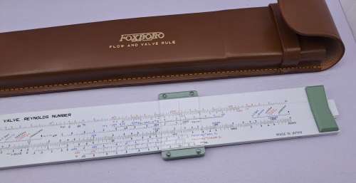 Rare Vintage FOXBORO Flow and Valve Rule in Leather Case -Boxed with Instruction book