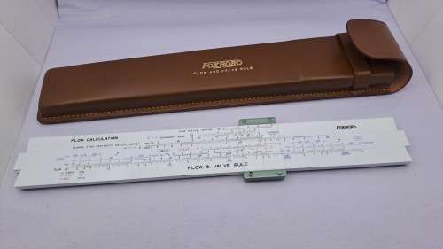 Rare Vintage FOXBORO Flow and Valve Rule in Leather Case -Boxed with Instruction book
