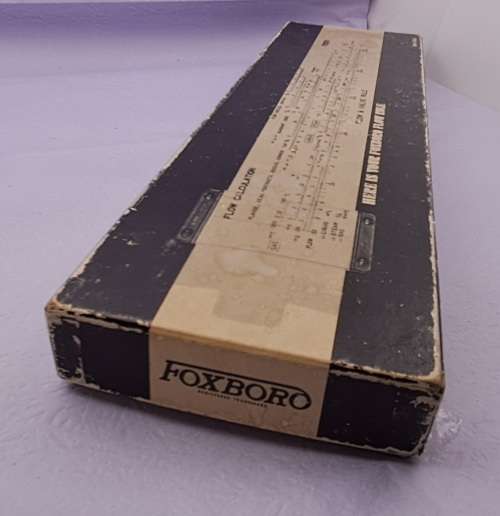 Rare Vintage FOXBORO Flow and Valve Rule in Leather Case -Boxed with Instruction book
