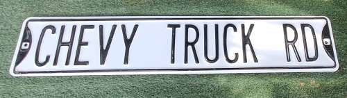 Large Original Collectors metal `CHEVY TRUCK RD` Road Sign (ideal for Man Cave) 81x15cm