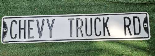 Large Original Collectors metal `CHEVY TRUCK RD` Road Sign (ideal for Man Cave) 81x15cm