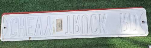 Large Original Collectors metal `CHEVY TRUCK RD` Road Sign (ideal for Man Cave) 81x15cm