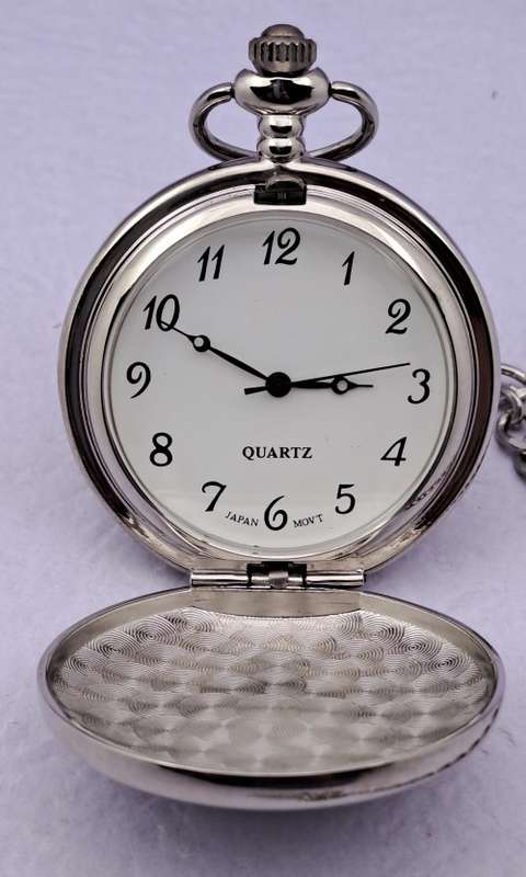 Quartz Pocket watch  on chain working-Japan Movement