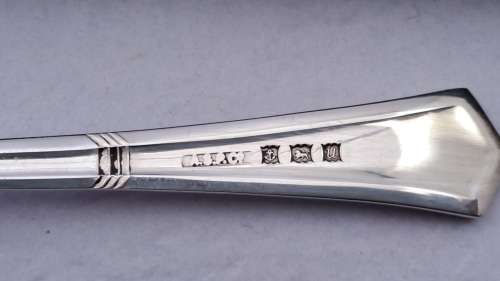 1944 Sterling Silver Hallmarked Christening Cutlery set -Boxed - excellent-Berlingham England.