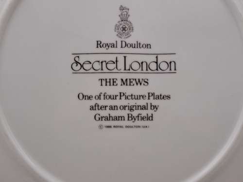 1986 Vintage Royal Doulton SECRET LONDON The Mews Plate 210mm