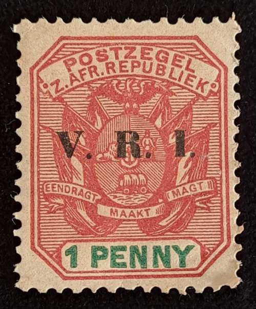 1895 Postzegel -1 Penny -Zuid Afrikaanse republiek-V.R.I overprint-Unused