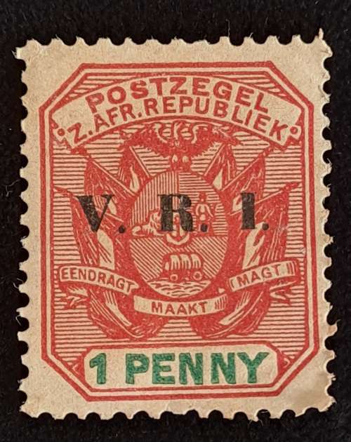 1895 Postzegel -1 Penny -Zuid Afrikaanse republiek-V.R.I overprint-Unused