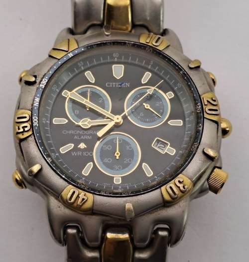 Pre-owned Citizen Promaster WR200 Alarm Chronograph Mens Quartz watch -Working