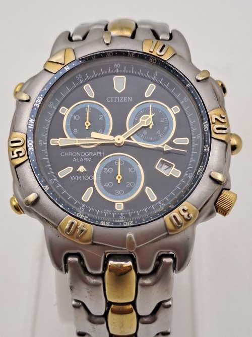 Pre-owned Citizen Promaster WR200 Alarm Chronograph Mens Quartz watch -Working