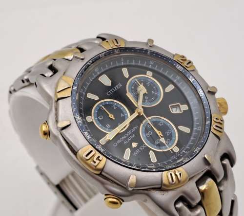 Pre-owned Citizen Promaster WR200 Alarm Chronograph Mens Quartz watch -Working