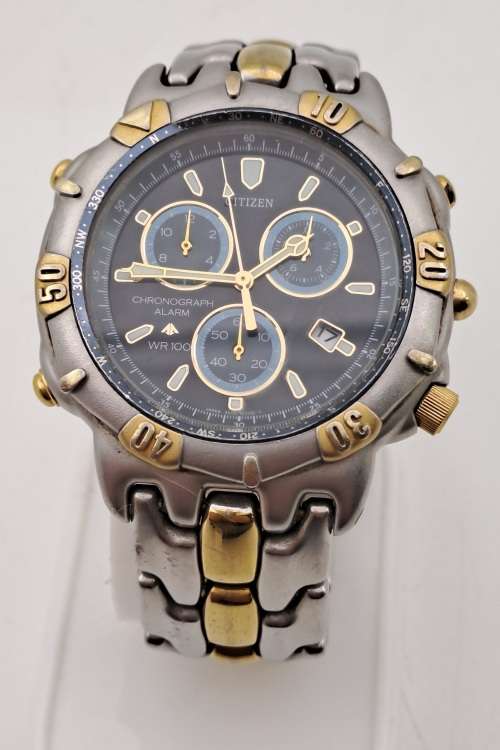 Pre-owned Citizen Promaster WR200 Alarm Chronograph Mens Quartz watch -Working
